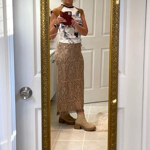 Tailor BMoss tapestry skirt 6 lined, zipper in back